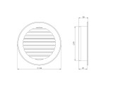 ventilation grille plastic, Ø100mm