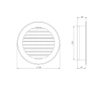 Ventilācijas reste PLAKANA apaļa D-100mm