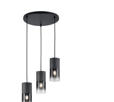 Griestu lampa TRIO Robin 3XE27 max28W D37cm melna 310630332