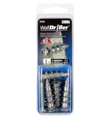 WALL DRILLER dībelis cinka 4.0mm+skrūve, 4gab/iep