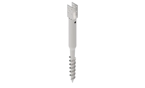 Screw pile with U-profile head, 50 x 800 x 70 mm