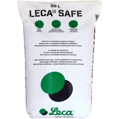 Pretslīdes materiāls, smalcinātas keramzīta šķembas Leca Safe 50L, 15-17kg