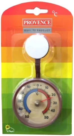 Termometrs āra ar lipekli meh. brūns