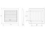 вентиляционная решетка пластмассовая, 148x153mm, регулируемая