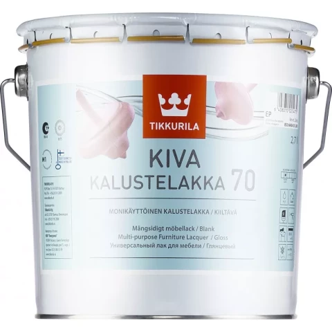 Tikkurila KIVA 70 2.7L Ūdens bāzes laka spīdīga mēbelēm