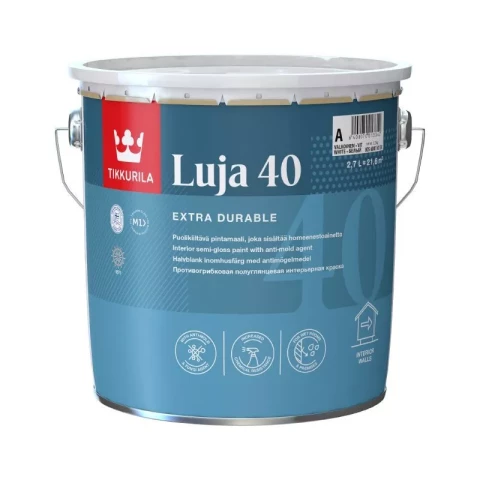 Tikkurila LUJA 40 C 2.7L Pusspīdīga akrila krāsa TIKAI TONĒŠANAI!