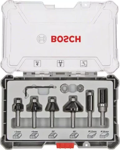 Набор кромочных фрез (6 шт; хвостовик 8 мм) Bosch 2607017469