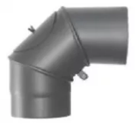 Dūmvadu līkums ar revīziju 160/90mm melns