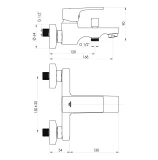 Maisītājs vannas Modena-10/K  ar dusas kompl. MD10K08