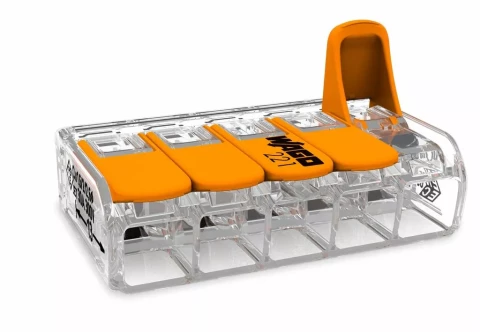 Universālās savienojuma klemmes WAGO 5 -vadu 41A/450V 0.5-6mm2 15gab. 221-615