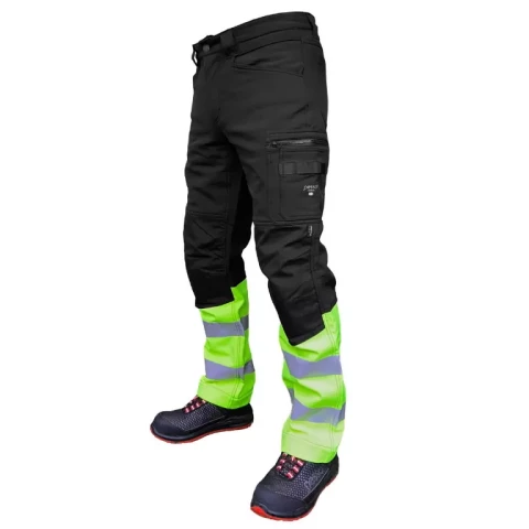 Softshell bikses Hi-Vis PESSO Mercury melnas/dzeltenas, IZM C44