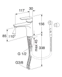 Bathroom sink faucet Dynamic With side spray and wall bracket, Gustavsberg