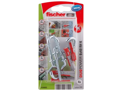 FISCHER Universāli divkomp.dībeļi ar āķi 8x40 RH K N 4gab 61-35014B