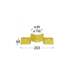 Brusu, stabu T-veida stiprinājums 203x68x2.5mm, cinkots