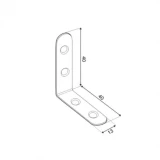 Leņķis mēbelēm 40x40x13x2.0mm, 4gab/iep