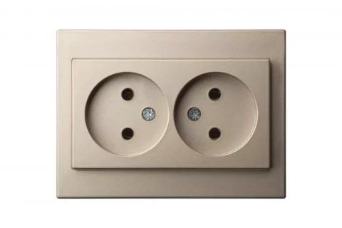 LIREGUS EPSILON champagne  socket double without side earth