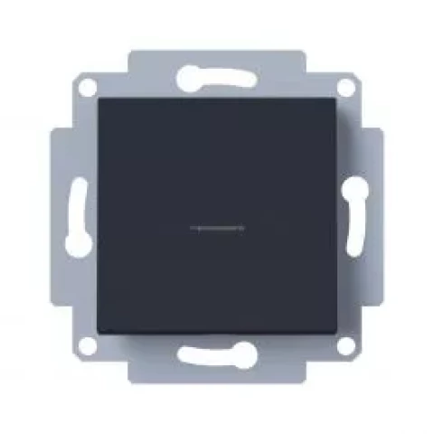 RIO MELNS Pārslēdzis 1-taust ar gaismas diodi meh