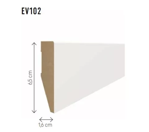 Grīdlīste MDF Evera 65 gaiši pelēka EV102 65x16x2400mm