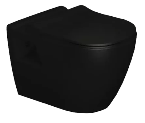 WC piekaramais pods RONDO ELEGANCE, melns, bez vāka