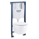 GROHE WC compl-pot with QR/SC lid Serel Rimless, frame Solido, button Arena Cosmo chrome 101046SH0H