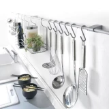 S-shaped hook CITY, metallic 6pcs.