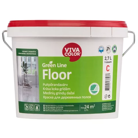 VIVACOLOR GL Floor A 2.7L Pusmatēta krāsa grīdām Green Line