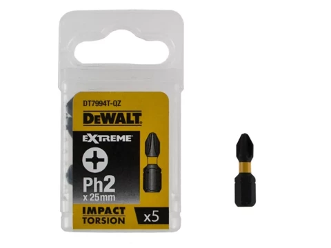 DeWALT EXTREME IMPACT TORSION uzgaļi PH2, 25 mm, 5 gab/iep., DT7994T-QZ