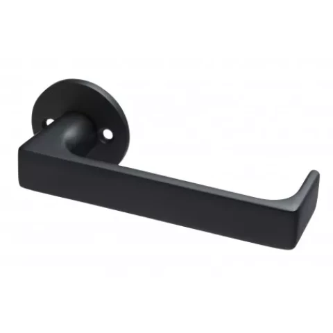Door handle 40-65mm, brass, Scandinavian lock, black