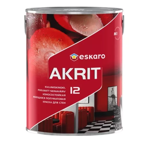 Eskaro AKRIT 12 TR 0.9L Полуматовая краска для стен и потолков