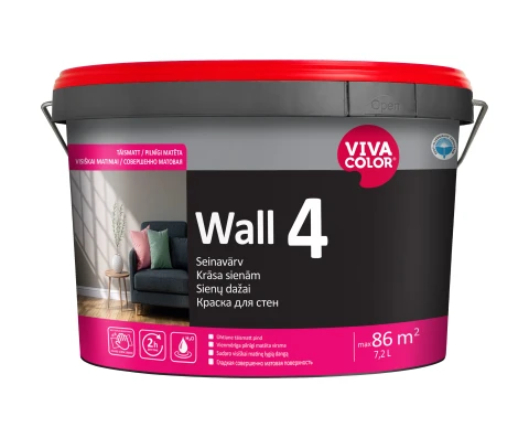 VIVACOLOR Wall 4 C 7.2L Pilnīgi matēta krāsa sienām TIKAI TONĒŠANAI! Green Line