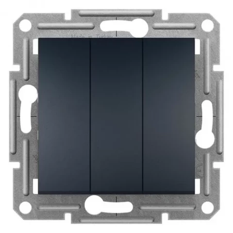 Slēdzis 1+1+1  Schneider Electric Asfora z/a mehānisms antracīts EPH2100171