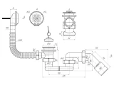 Сифон для ванны АНИ с цепочкой D40 / 50 мм, 45 °, E056EU