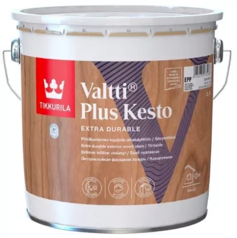 Tikkurila VALTTI PLUS KESTO EPP 2.7L Водоразбавляемая фасадная лазурь