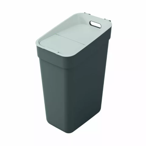 CURVER Atkritumu tvertne Ready To Collect 30L tumši pelēka, 36.7x24.6x55.1cm, atkritumu šķirošanai