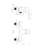 Maisītājs dušas Modena-12/K  ar dušas kompl. MD20K08