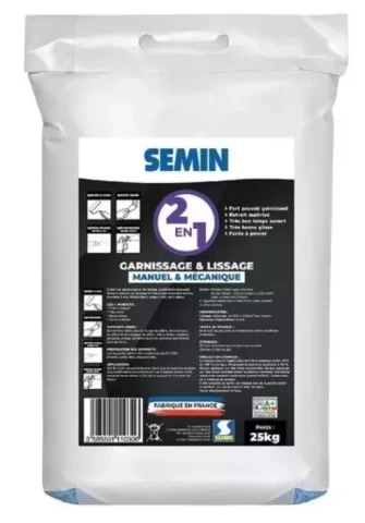 Semin 2 EN 1 G&L 25kg Gatava špaktele mehāniskai un rokas izstrādei maiss