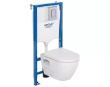 GROHE WC toilet SEREL with SC lid, frame 1130mm, Skate Cosmo chrome flush plate (39468000)