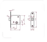 Slēdzene iekaļamā Kurzeme AC45+brūni rokturi-uzlikas+WC poga