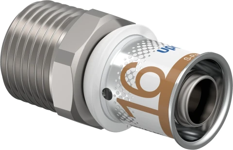 1070502 Uponor press coupling 16-1/2" male thread
