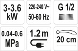 Смеситель для раковины ar caurpl.  sildītāju 3kw,snīpis 20 cm