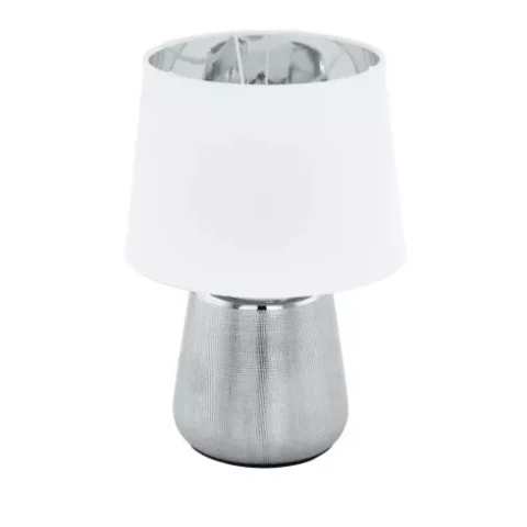 Galda lampa EGLO Manalba1 E14 max40W balta/sudraba