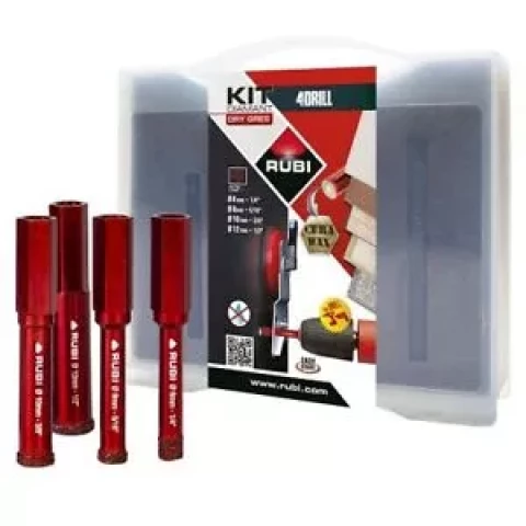 Dimanta kroņurbju komplekts sausai griešanai 4gab/iep, RUBI 5939