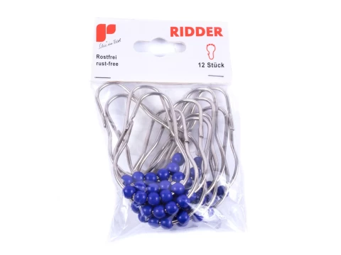 Ridder Dušas aizkaru gredzeni Villach rolls, zils, 12 gab.