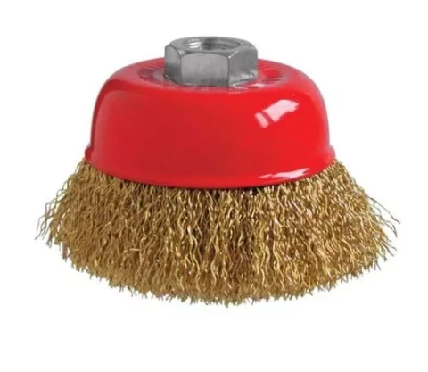 Щётка-крацовка "чашка", M14 ø100мм, латунированная проволока