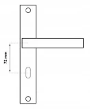 Durvju rokturis Mondo, 72 mm, atslēgas cilindram, patinas krāsa