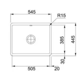 FRANKE Keramiskā izlietne pabūvējama KBK 110-50 545x445mm balta 126.0335.712