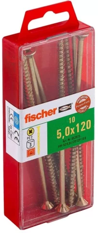 FISCHER Koka skrūves FPF-SZ 5.0x120 YZ 10gab/iep 61-653975