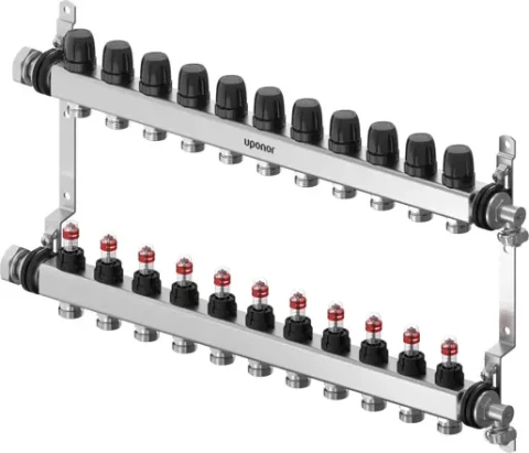 Uponor kolektors Vario S ar plūsmas mērītājiem FM, 11xG3/4", 1140842