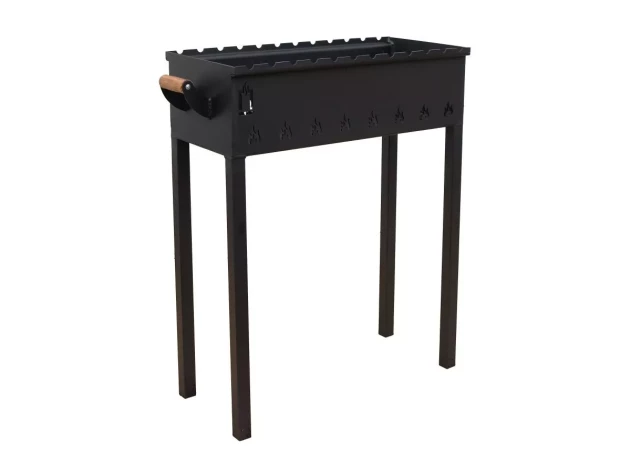 ABAS tērauda dārza grils 32L ar koka rokturiem un piemetinātām kājām 75x30cm, H=79cm