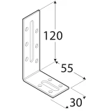 Adjustable square, doublesided 120x55x30x2.0mm